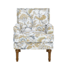Load image into Gallery viewer, Floral Accent Armchair With Nailhead Trim