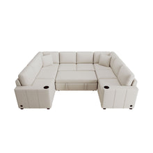 Load image into Gallery viewer, Convertible U-Shaped Sectional Sofa With Pull-Out Bed