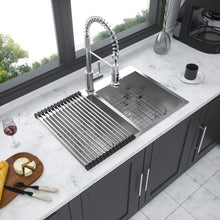 Load image into Gallery viewer, Double Bowl Drop In Sink, Stainless Steel With 50 / 50 Basins 18 Gauge - Brushed Nickel