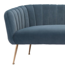 Load image into Gallery viewer, Velvet Sofa With Gold Legs - Gray