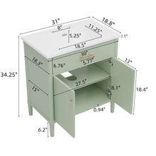 Load image into Gallery viewer, Bathroom Vanity With Sink, Soft Close Doors And Adjustable Shelf