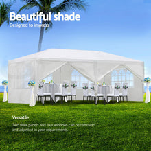 Load image into Gallery viewer, Wedding Party Canopy Tent Outdoor Gazebo With 6 Removable Sidewalls - White