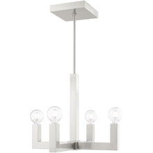 Load image into Gallery viewer, 18'' Four Light Dimmable Chandelier With Shades - Nickel
