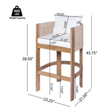 Load image into Gallery viewer, Modern Matera Barstool (Set of 2) With Wraparound Back And Rope - Teak / Beige