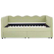 Load image into Gallery viewer, Gingham Daybed With USB Charging Port, Wave-Shaped Design