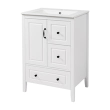 Load image into Gallery viewer, Retro Bathroom Vanity With Sink, Soft Closing Cabinet & Drawers