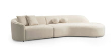Load image into Gallery viewer, Boucle Modular Curved Two Piece Sofa Chaise Sectional With Toss Pillows - Ivory