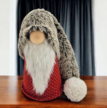 Load image into Gallery viewer, Fabric Christmas Santa Standing Gnome (552203) - Red / Gray / White