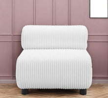 Load image into Gallery viewer, 31" Corduroy And Upholstered Side Chair - White / Black