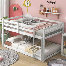 Load image into Gallery viewer, Twin Over Twin Floor Bunk Bed Comfortable - White