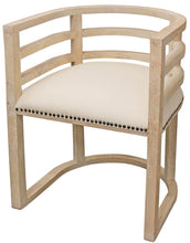 Load image into Gallery viewer, Upholstered Linen Curved Back Dining Arm Chair - Natural