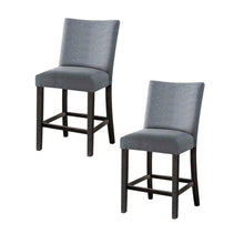 Load image into Gallery viewer, Fabric And Solid Wood Counter Height Bar Chairs (Set of 2) - Gray / Espresso