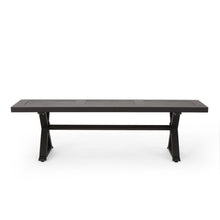 Load image into Gallery viewer, Modern Aluminum Outdoor Dining Bench With X Base