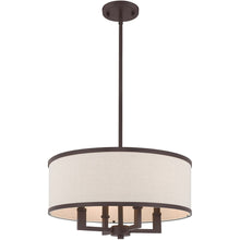 Load image into Gallery viewer, 18" Four Light Metal Dimmable Chandelier With Shades - Bronze