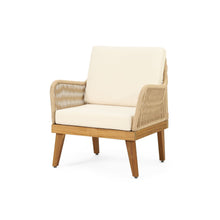 Load image into Gallery viewer, Outdoor Club Chair With Rope Weave Design - Teak