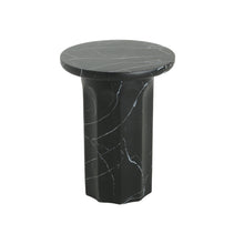 Load image into Gallery viewer, Outdoor Lightweight Concrete BMarble Effect Side Table, Living Room End Table - Black / Marble