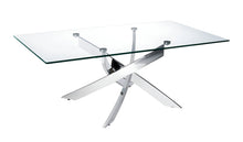 Load image into Gallery viewer, 47" Glass And Steel Coffee Table - Clear And Silver
