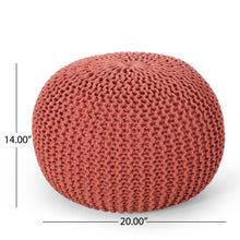 Load image into Gallery viewer, Bordeaux - Knitted Round Pouf Ottoman, Floor Cushion