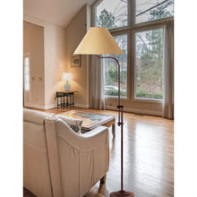 Load image into Gallery viewer, Adjustable Traditional Shaped Floor Lamp With Brown Empire Shade - Rust
