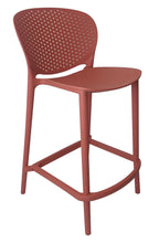 Load image into Gallery viewer, 26" Contemporary Heavy Duty Plastic Low Back Counter Height Bar Chairs (Set of 4) - Orange