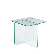 Load image into Gallery viewer, Glass Square Cross Legs End Table - Clear