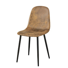 Load image into Gallery viewer, Suede Metal Dining Side Chairs (Set of 4) - Brown / Black