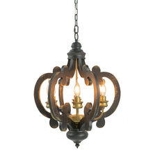 Load image into Gallery viewer, Farmhouse Chandelier, 6 Light Wood Chandelier Pendant Light Fixture With Adjustable Chain For Dining Room Living Room Entryway, Bulb Not Included