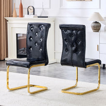 Load image into Gallery viewer, Elegant Design Alligator Skin Upholstered Dining Chairs