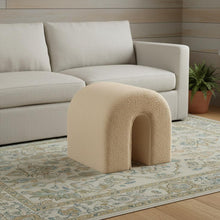 Load image into Gallery viewer, Boucle Oval Footstool Ottoman - Beige