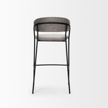Load image into Gallery viewer, Fabric And Metal Bar Height Bar Chair - Gray / Black