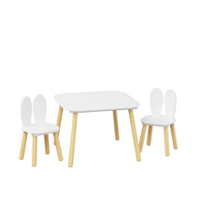 Load image into Gallery viewer, Rabbit Themed Table And 2 Chairs Set - White