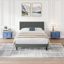 Load image into Gallery viewer, Modern Upholstered Platform Bed Frame With Button Tufted Fabric Headboard