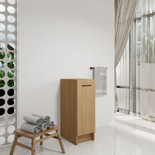Load image into Gallery viewer, Slim Freestanding Bathroom Storage Cabinet - Light Oak