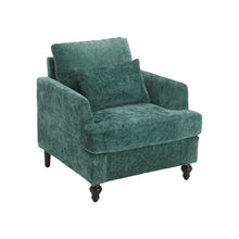 Load image into Gallery viewer, Modern Mid Century Wood Frame Armchair With Tufted Design