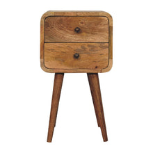 Load image into Gallery viewer, 22" Solid Wood Square Two Drawer Nightstand - Oak