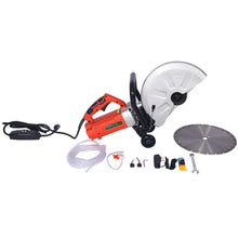 Load image into Gallery viewer, 14" Electric Cut Off Saw Wet / Dry Concrete Saw Cutter With Guide Roller And Water Line Attachment, 3000W - Black / Silver