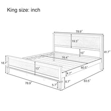 Load image into Gallery viewer, Mid-Century Platform Bed With Headboard And Slat Support, No Box Spring Needed