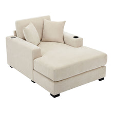 Load image into Gallery viewer, Oversized Chaise Lounger Modern Style Sofa Couch, With Pillows, Charge Station & Cup Holders