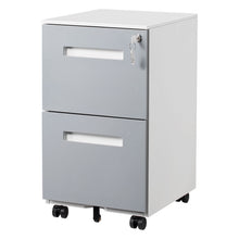 Load image into Gallery viewer, 3 Drawer Mobile Locking File Cabinet, Rolling Filing Cabinet For Letter / A4 Size With 5 Wheels - Gray