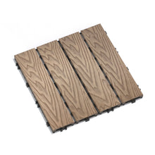 Load image into Gallery viewer, Patio Deck Tiles, Interlocking Diy Flooring For Indoor / Outdoor Use (Set of 22) - Teak