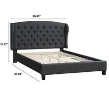 Load image into Gallery viewer, Bed With Adjustable Button Tufted Headboard