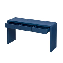 Load image into Gallery viewer, Double Pedestal Console Table With Three Drawers - Navy Blue