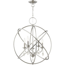 Load image into Gallery viewer, 27" 5 Light Dimmable Chandelier With Shades - Nickel