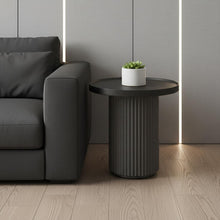 Load image into Gallery viewer, Wood Round Pedestal End Table - Dark Gray