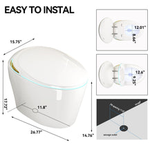 Load image into Gallery viewer, Unique Smart Toile With Built In Bidet, Auto Open / Close Seat, Foot Sensor, LED Display, Night Light, Warm Water & Dryer Ceramic