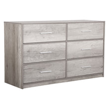 Load image into Gallery viewer, Wood Six Drawer Dresser - Gray