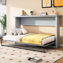 Load image into Gallery viewer, Twin Size Murphy Bed With Cabinet Storage - Gray