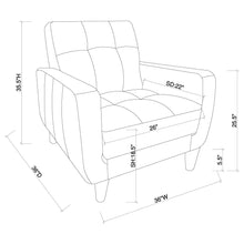 Load image into Gallery viewer, Track Arm Accent Chair With Tufted Upholstery - Black