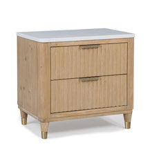 Load image into Gallery viewer, Nightstand With Accented Hardware - Natural Wood