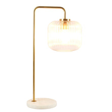 Load image into Gallery viewer, Haven - Clear Table Lamp, Button Control - Gold / White / White Marble